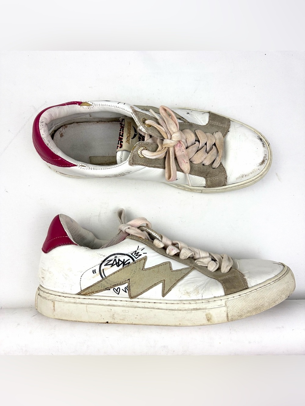 Zadig & Voltaire High Flash Sneakers White Gold 41